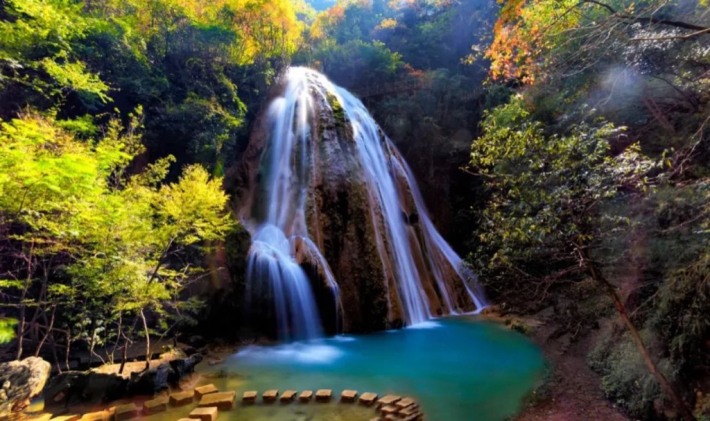 Colorful waterfall