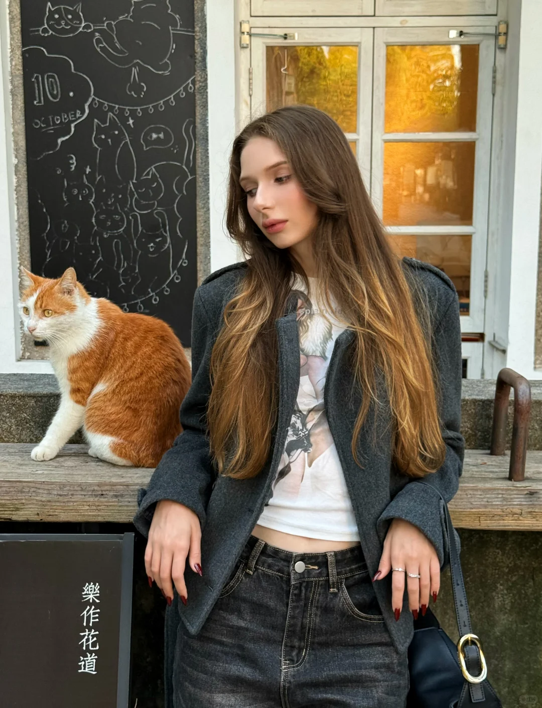 me and red kitty🐈 #外国人在中国 #外国美女 #俄罗斯美女#杭州#我的生活碎片