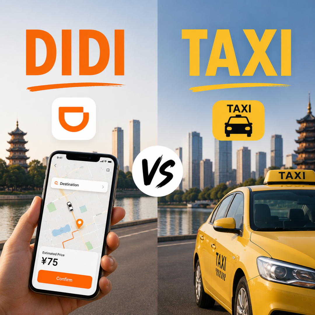 Didi vs taxi in Kunming Taxis are everywhere.