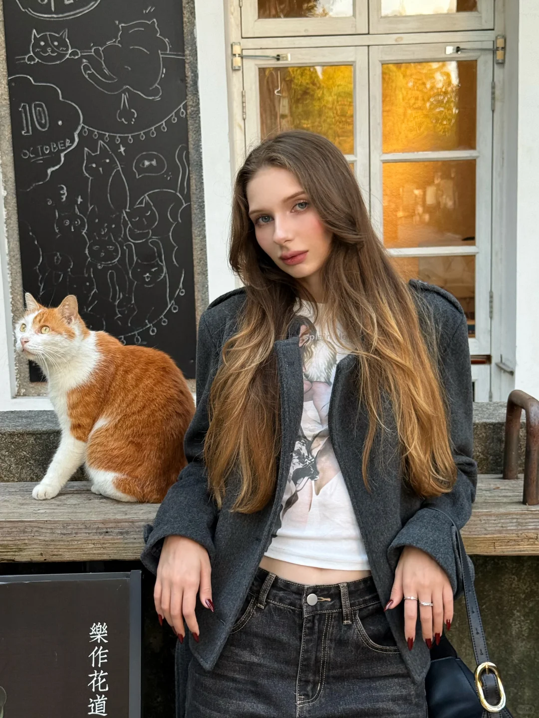me and red kitty🐈 #外国人在中国 #外国美女 #俄罗斯美女#杭州#我的生活碎片